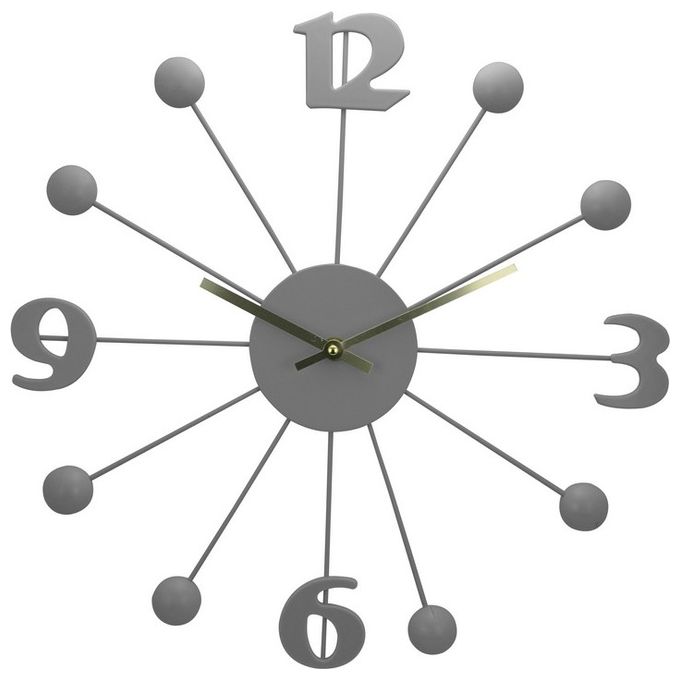 Orologio da Parete Fireworks in Plastica Diametro 40 cm Grigio