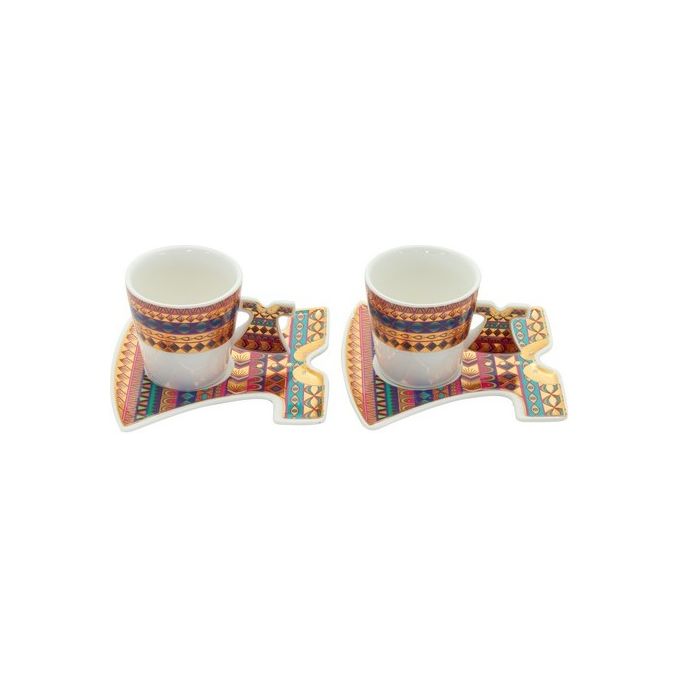 Confezione 6 Tazzine da Caffe' con Piattino Arabian New Bone China