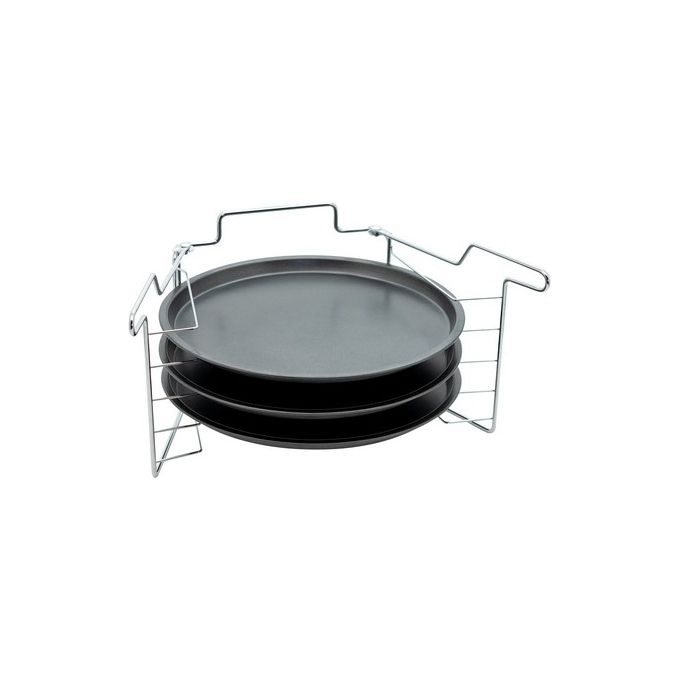 Set Cuoci Pizza 4 Pezzi Cm 29 in Carbon Steel Antiaderente Grigio Scuro