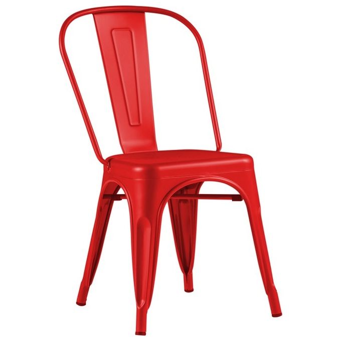 Set 4 Sedie Victoria in Metallo 53X45Cm-H84Cm Rosso