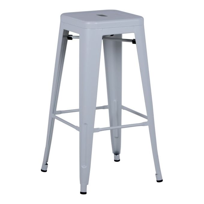 Sgabello da Bar Victoria in Metallo 42x42cm-H76cm Bianco