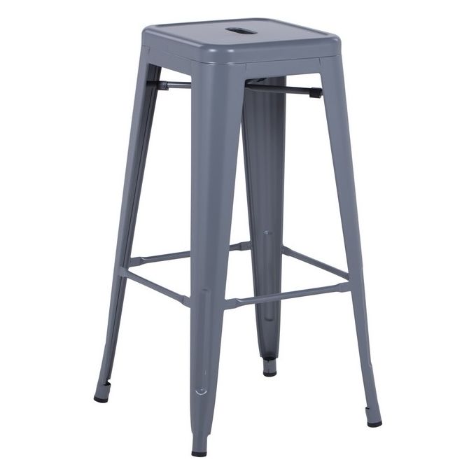 Sgabello da Bar Victoria in Metallo 42x42cm-H76cm Antracite