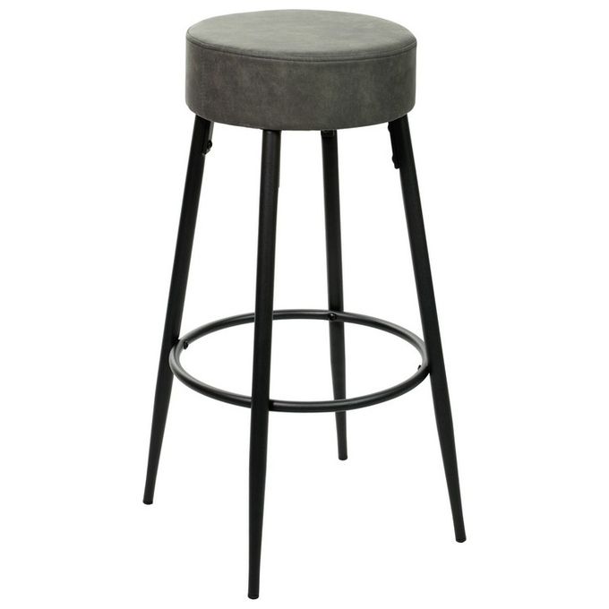 Sgabello da Bar Dallas in Tessuto Tecnico 39x39cm-H76,5cm Grigio