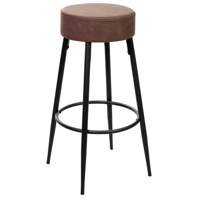 Sgabello da Bar Dallas in Tessuto Tecnico 39x39cm-H76,5cm Marrone