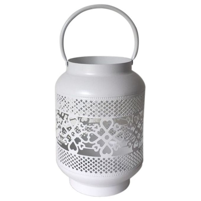Lanterna Flowerheart in Metallo Bianco