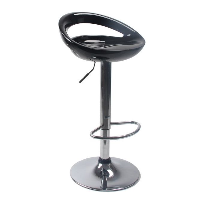 Sgabello da Bar Seattle in Abs e Metallo 46x42cm-H95cm Nero Lucido