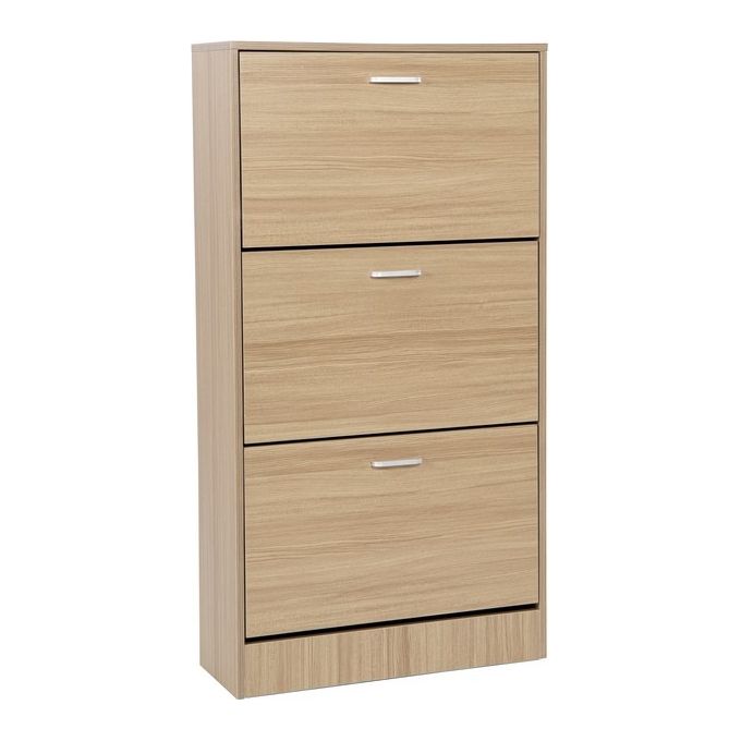 Scarpiera con 3 Ante in Legno Truciolato 63x24cm-H120cm Marrone