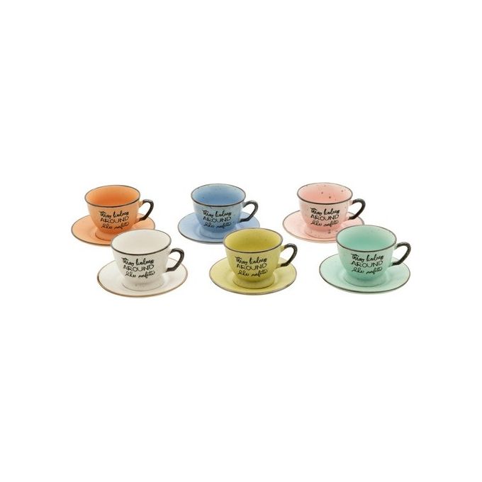 Confezione 6 Tazzine da Caffe' con Piattino Morning
