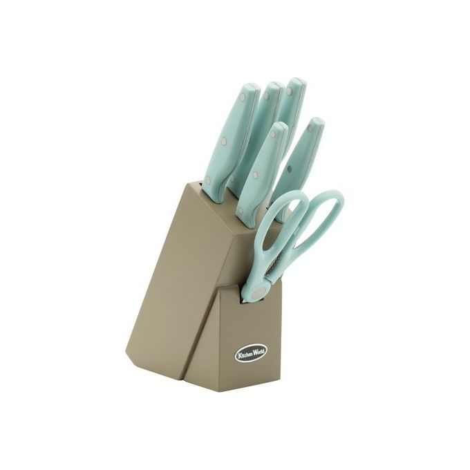 Ceppo Coltelli 7 Pezzi Kitchen World in Acciaio