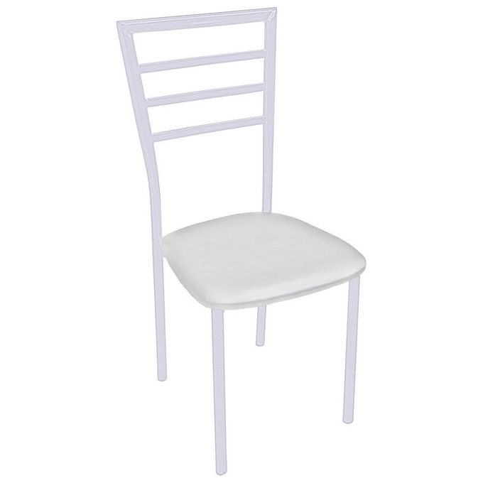Sedia Viola in Pvc con Struttura in Metallo 42X42Cm-H93Cm Bianco