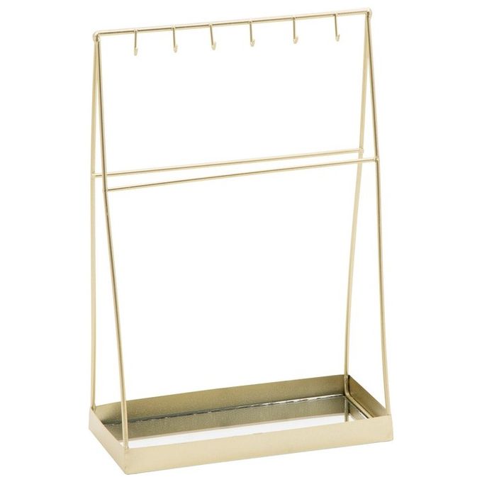 Portagioielli Triangolare Triangular Jeweler con Base Specchiata 16X8X25 cm Oro