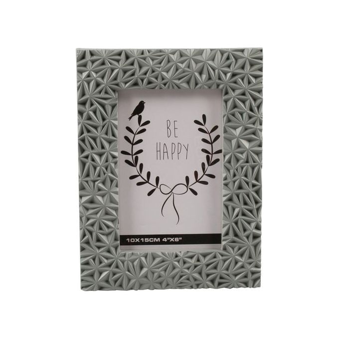 Cornice Portafoto Grace in Plastica e Vetro 10X15 cm Grigio