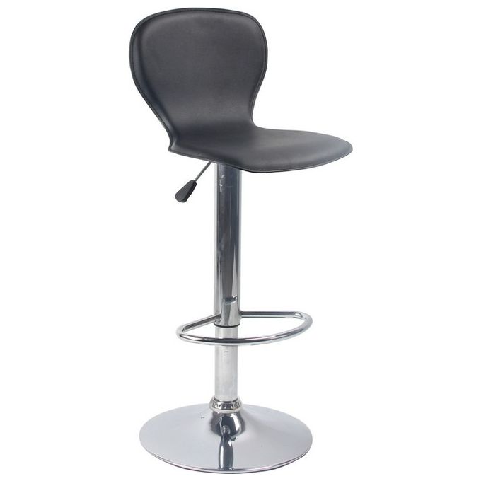 Sgabello da Bar Orlando Pvc Struttura in Metallo 40x46cm-H86cm Nero