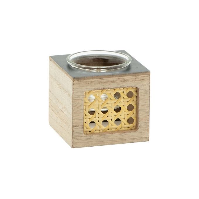 Porta Tealight Vienna In Mdf Plastica e Vetro 7,5X7,5X7,5 cm