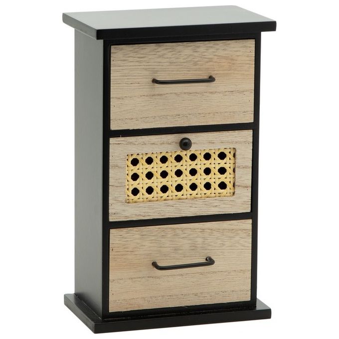 Mini Cassettiera Portaoggetti con 3 Cassetti Vienna in Mdf e Plastica 26X16X9,5 cm