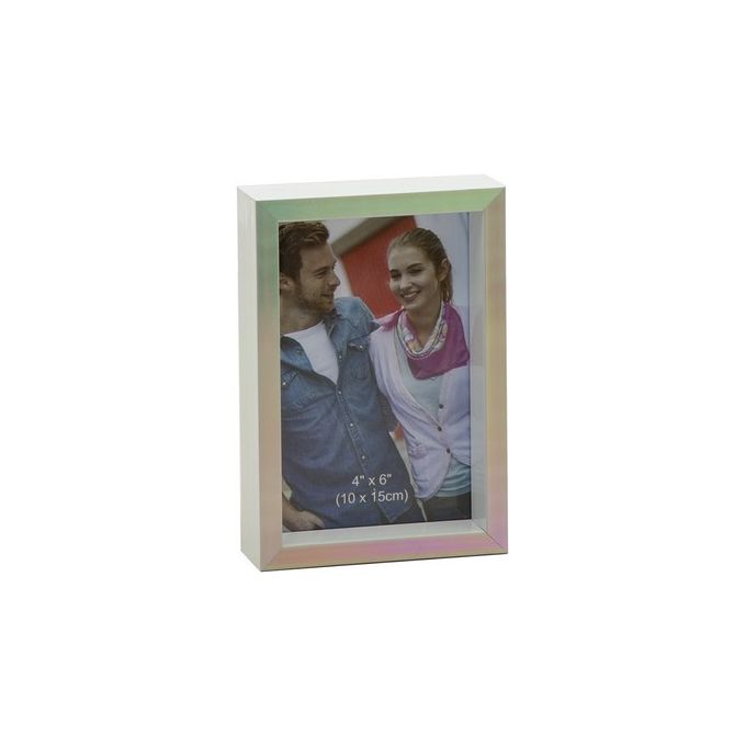 Cornice Portafoto Opal in Plastica e Vetro 10X15 cm Iridescente