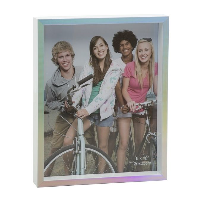 Cornice Portafoto Opal in Plastica e Vetro 20X25 cm Iridescente