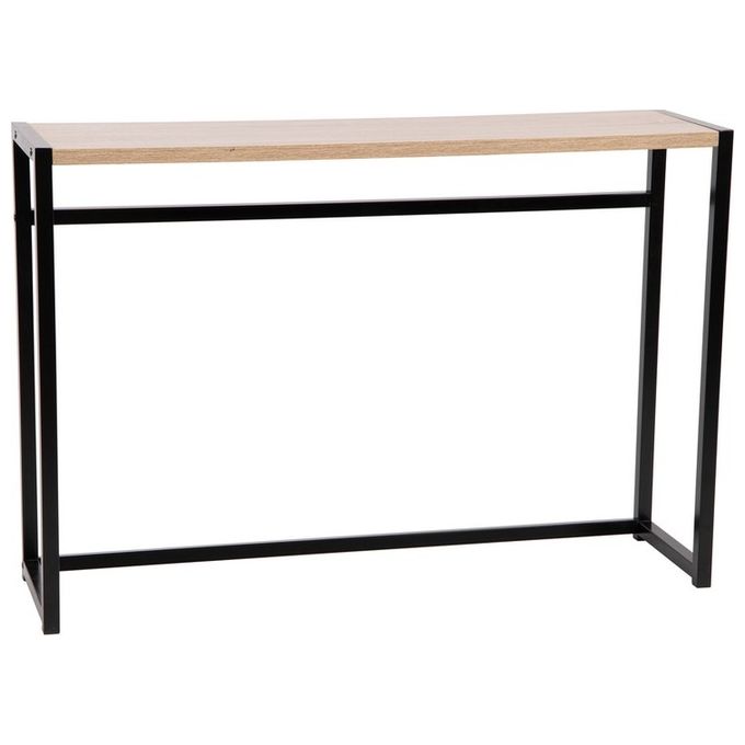 Tavolo Consolle Chennai in Legno Truciolato e Metallo 110x30cm-H75cm Marrone-Nero