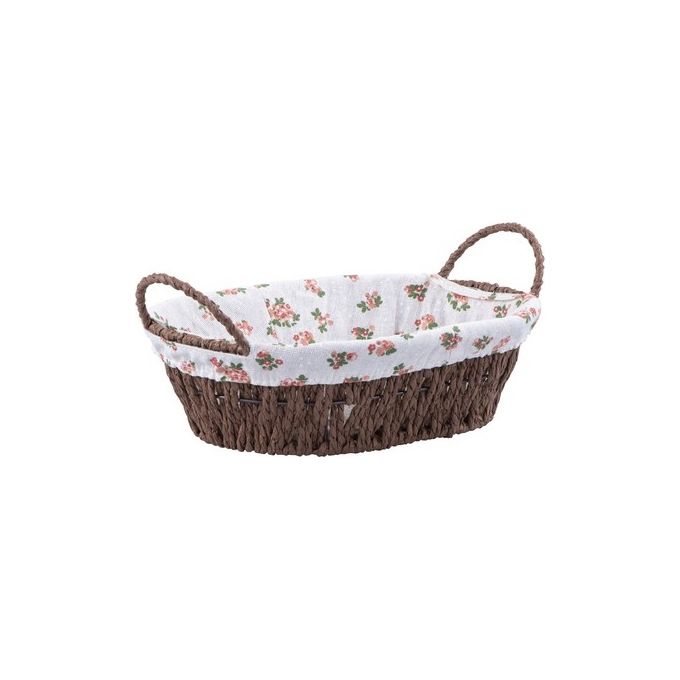 Cestino Ovale Garden Cm 27X20 Struttura in Ferro Ricoperta di Carta