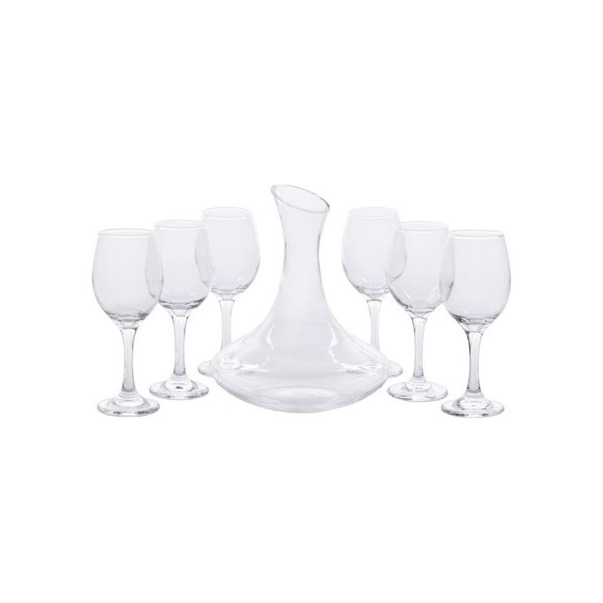 Set 7 Pezzi Degustazione Vino Decanter e 6 calici