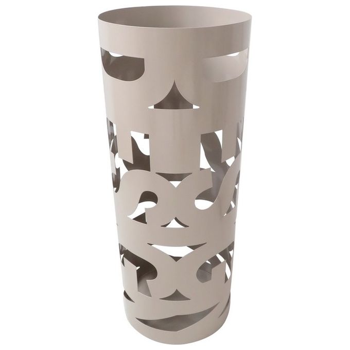Portaombrelli Tondo Design in Ferro Battuto 20X52 cm Grigio Lucido