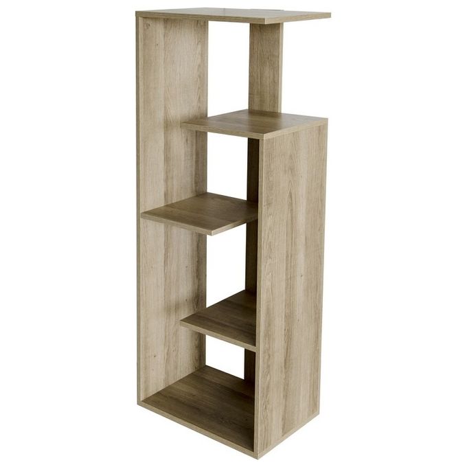 Libreria con Ripiani Sfalsati in Legno Truciolato 45x30cm-H120cm Marrone