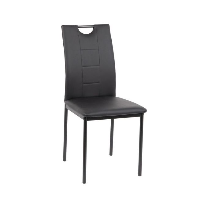 Sedia Olivia in Similpelle e Gambe in Metallo 55X43Cm-H93Cm - Nero