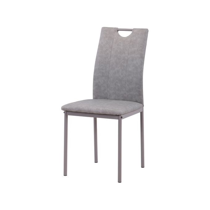 Sedia Olivia in Similpelle e Gambe in Metallo 55X43Cm-H93Cm - Grigio