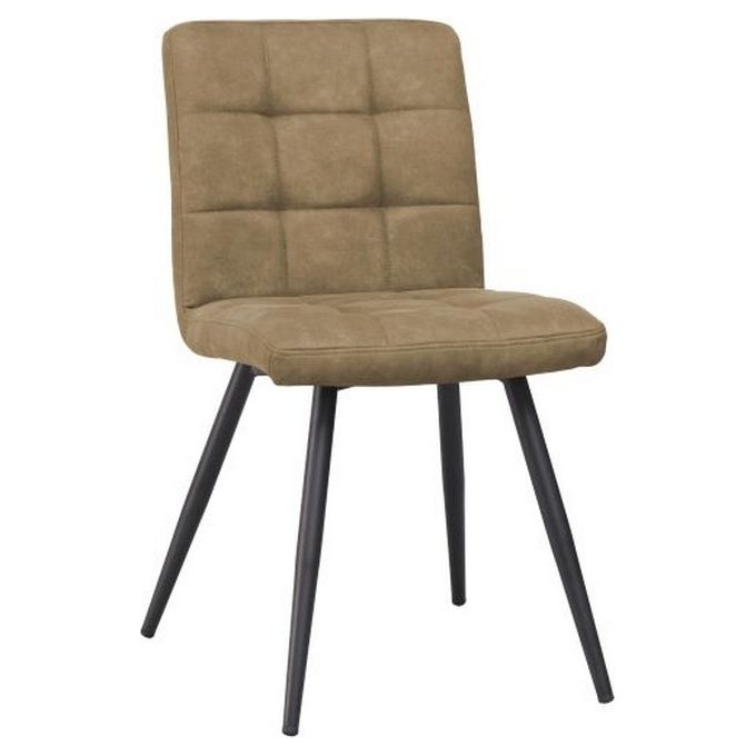 Sedia Megane in Tessuto Tecnico con Gambe in Metallo Nero 59x47,5cm-H81cm Marrone