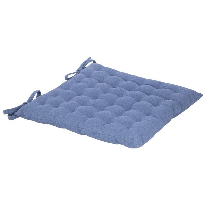 Cuscino da Seduta Cora 100% Cotone 40X40cm Blu Jeans