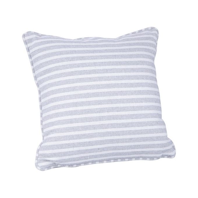Cuscino da Arredo Sfoderabile Flo a Righe 100% Cotone 40X40 cm Bianco e Grigio Chiaro