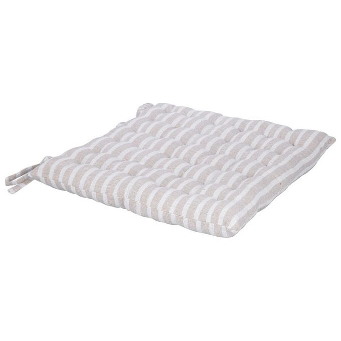 Cuscino da Seduta Cora 100% Cotone 40X40cm Beige Bianco