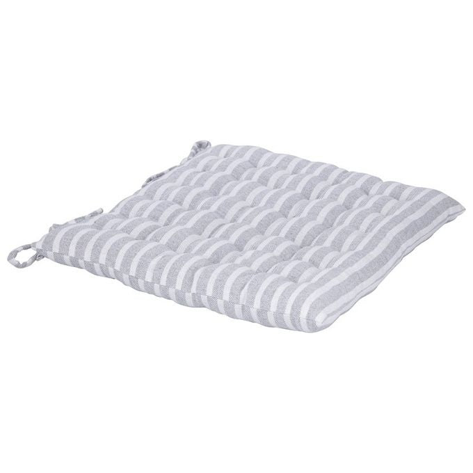 Cuscino da Seduta Cora 100% Cotone 40X40cm Bianco Grigio Chiaro