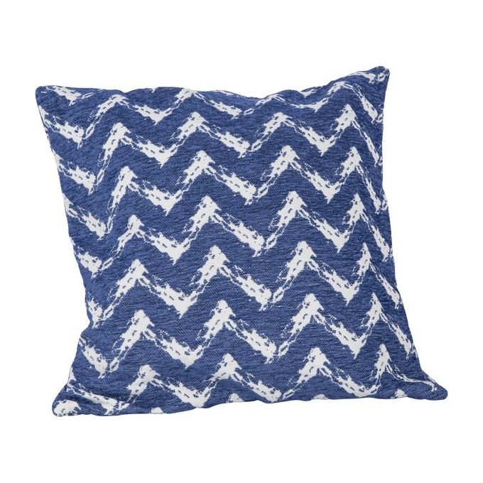 Cuscino da Arredo Sfoderabile Bay con Motivi Grafici 70% Poliestere e 30% Cotone 45X45 cm Blu