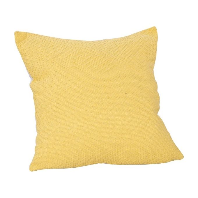 Cuscino da Arredo Sfoderabile Lagos con Motivi Grafici Ricamati 70% Poliestere e 30% Cotone 45X45 cm Giallo