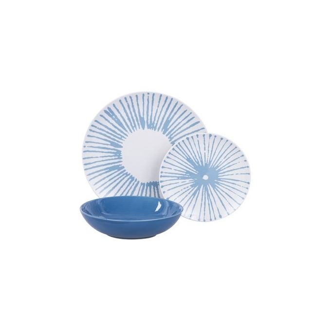Set Tavola 18 Pezzi Jelly in Porcellana-Stoneware Blu