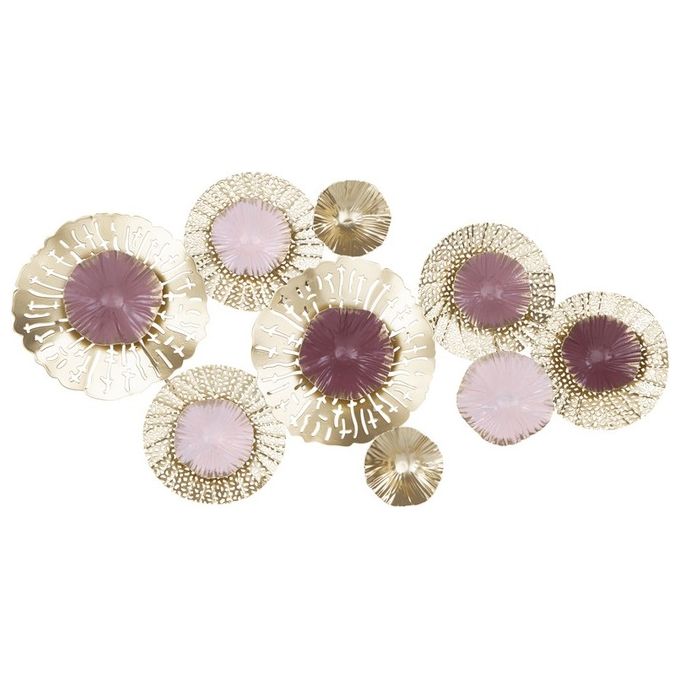 Wall Deco 3D Flair in Ferrp 66X33X3,5 cm Oro e Rosa