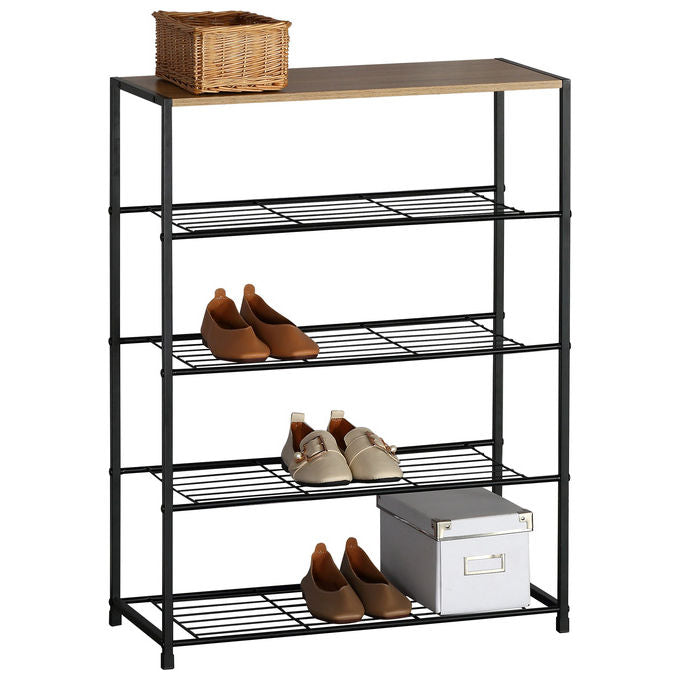 SCARPIERA 5 RIPIANI 63X30X83 LEGNO NATURALE-NERO