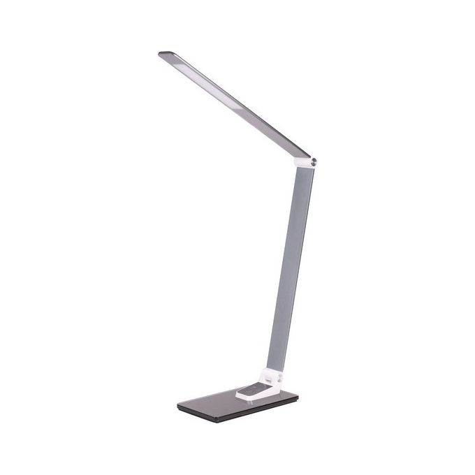 Lampada Led da Tavolo Wing in Vetro-Alluminio 12x45cm-H40cm Grigio Scuro