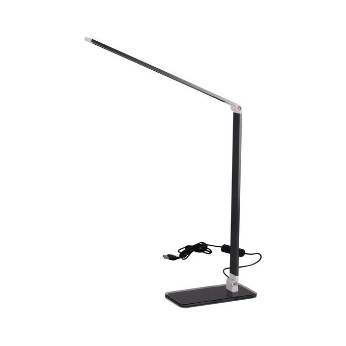 Lampada Led da Tavolo Fly in Vetro-Alluminio 10x40,5cm-H40,5cm Grigio Scuro