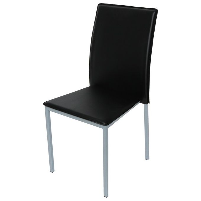 Set 4 Sedie Amy in Pvc con Struttura in Metallo 43X53Cm-H91Cm Nero
