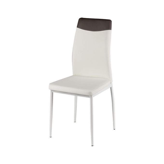 Sedia Atena in Similpelle 44X42Cm-H99Cm Bianco-Grigio Scuro