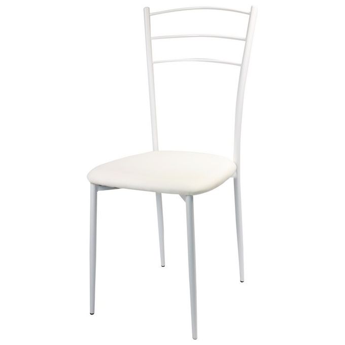 Sedia Marta in Pvc con Struttura in Metallo 41X48Cm-H92Cm Bianco