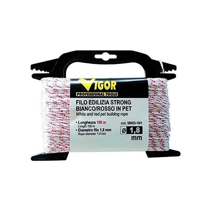 Filo Edilizia Strong Bianco-Rosso Mt.100 mm. 1,8