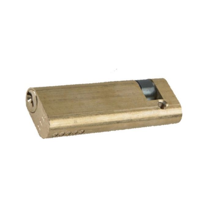 Nuova Feb 150M Mezzo Cilindro Ovale 77 X 9 = 86 Mm Chiave Piatta Cifratura Kd Ottone Satinato