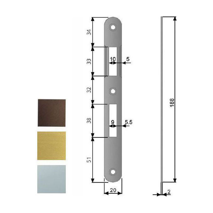 Agb Serrature Incontro Serrature Patent Bt 8x70 Ottonato 570