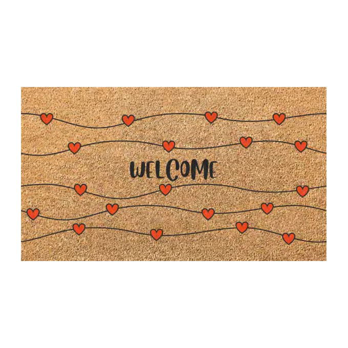 Xtra Zerbino Cocco Pvc Welcome Cuori 40x70cm
