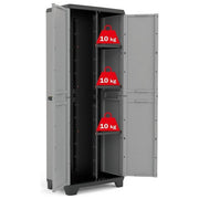 Keter 9722000 Stilo Armadio Portascope 3 Ripiani Regolabili 10 Kg per Ripiano Predisposizione Lucchetto colore Grigio