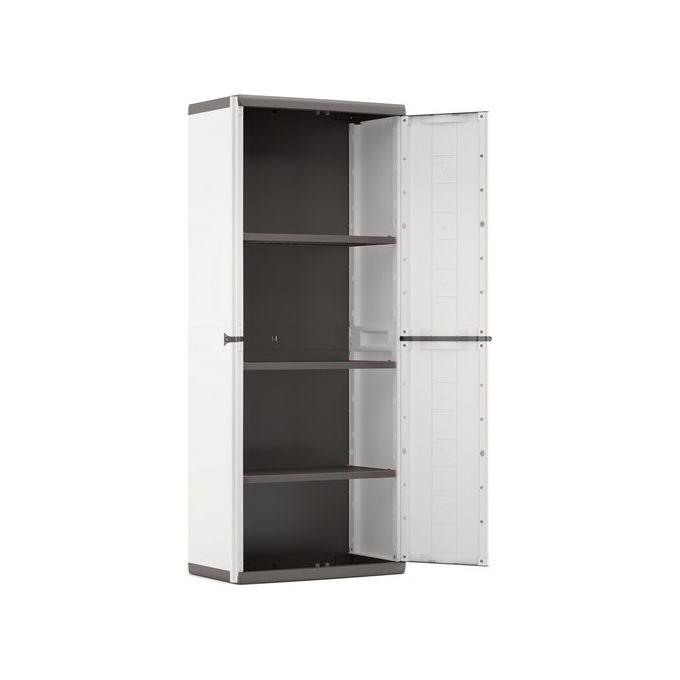 KETER Armadio da esterno in resina JOLLY Alto con 3 ripiani regolabili 68x39x166h per organizzazione ottimale