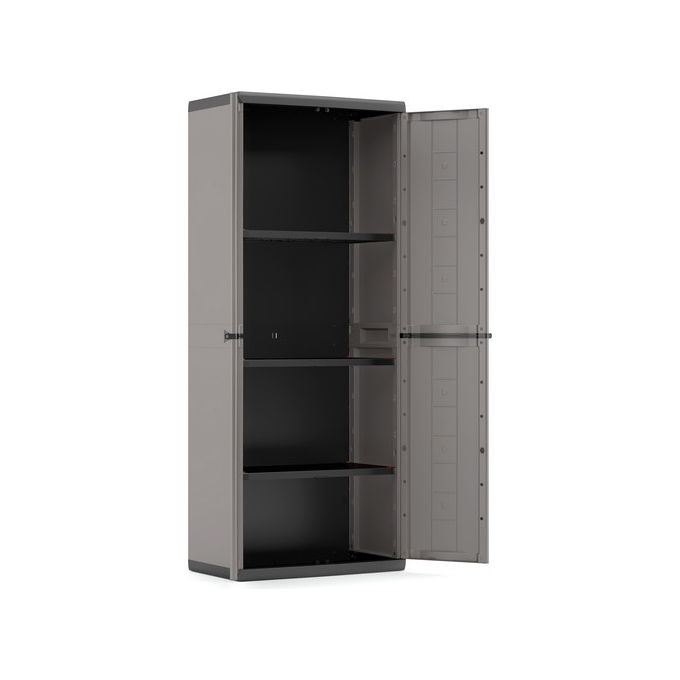 KETER Armadio da esterno in resina JOLLY Alto con 3 ripiani regolabili 68x39x166h per organizzazione ottimale